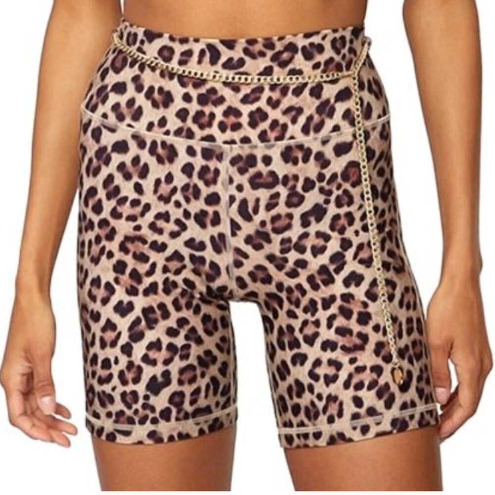WeWoreWhat Leopard Biker Shorts